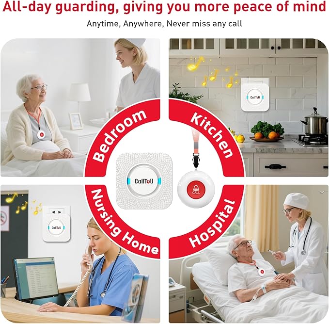 CallToU Caregiver Pager Wireless Call Button Smart Bell Alert System - Image 3