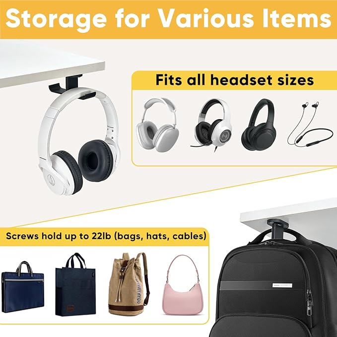 Under Desk Headphone Hanger - Image 3