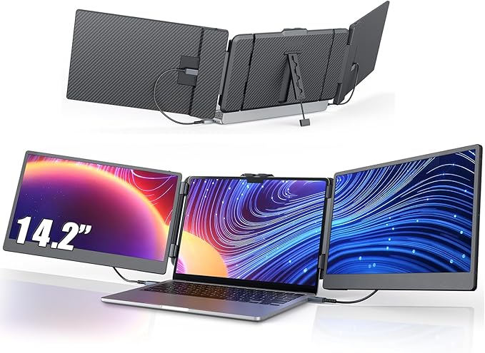 14'' Screen Extender Portable Laptop Plug-play, 1080P IPS Laptop Monitor by Leudaich
