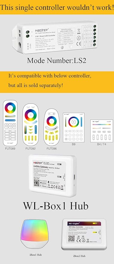 LGIDTECH LS2 LED Strip Lights 5 in 1 Controller, Compatible - Image 2
