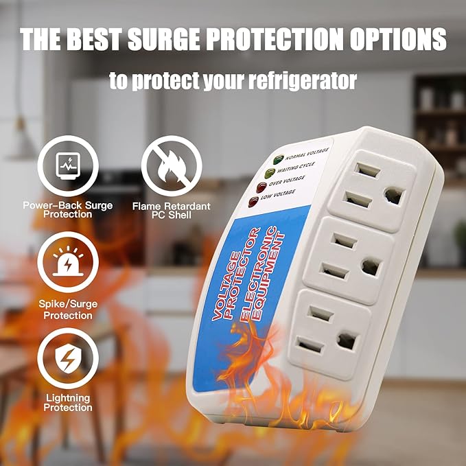 BSEED Surge Protector Home Appliance, 3 Outlet Power Surge Protector, Voltage - Image 4