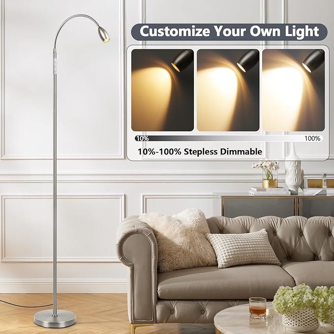 Reading Floor Lamp, Dimmable Zoomable Spotlight, Adjustable Color Beam Standing - Image 7