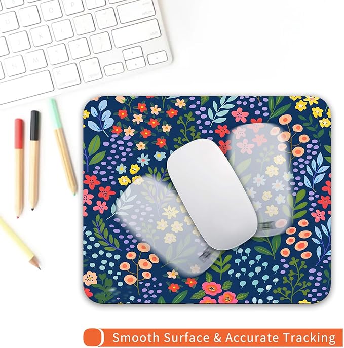 Armanza Square Mouse Pad Flowers, Personalized Premium-Textured Custom Mouse - Image 4