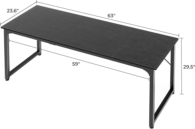 Huuger Modern Simple Office Desk, 63 Inch, Gaming & Writing Desk - Image 3