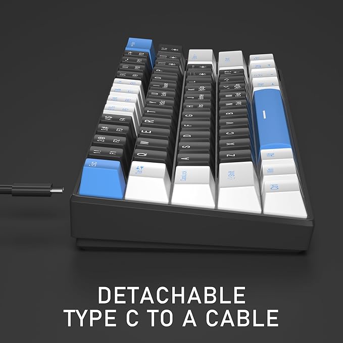Camiysn 60% Mechanical Gaming Keyboard, Detachable Type-C Cable Mini Keyboard - Image 4