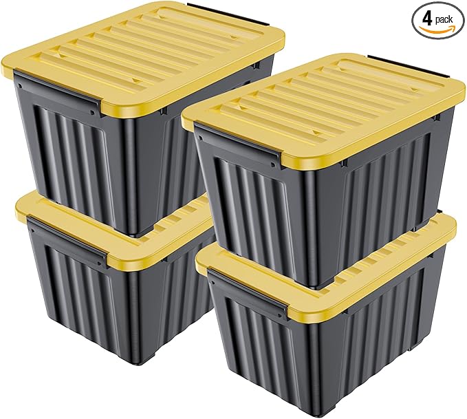 Nazhura 97 Quart Plastic Storage Bin, Stackable and Nestable Storage Boxes by NazhuraGoodCompanionAtHome
