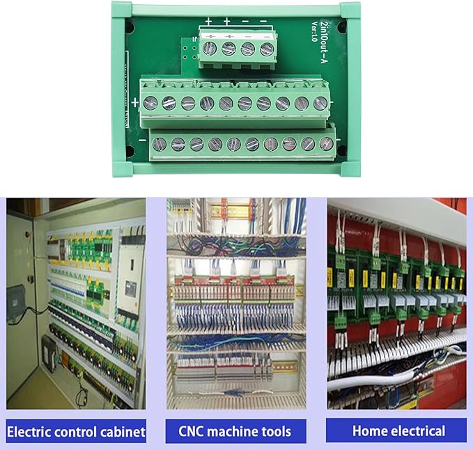 ANMBEST 2 in 10 Out Terminal Blocks Module, 25A DIN Rail and Panel Mounting - Image 5