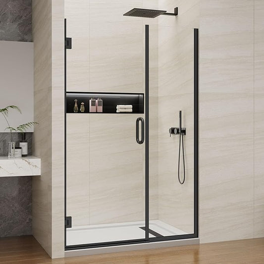 Pivot Swing Shower Door, Adjustable Width 48" W x 74" H Semi-Frameless Shower by ViivppaiShowerDoors