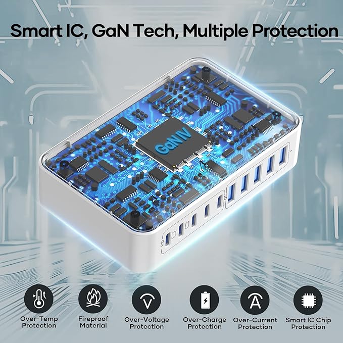 USB C Charger Hub 450W, 10 Ports Charging Station - Image 8