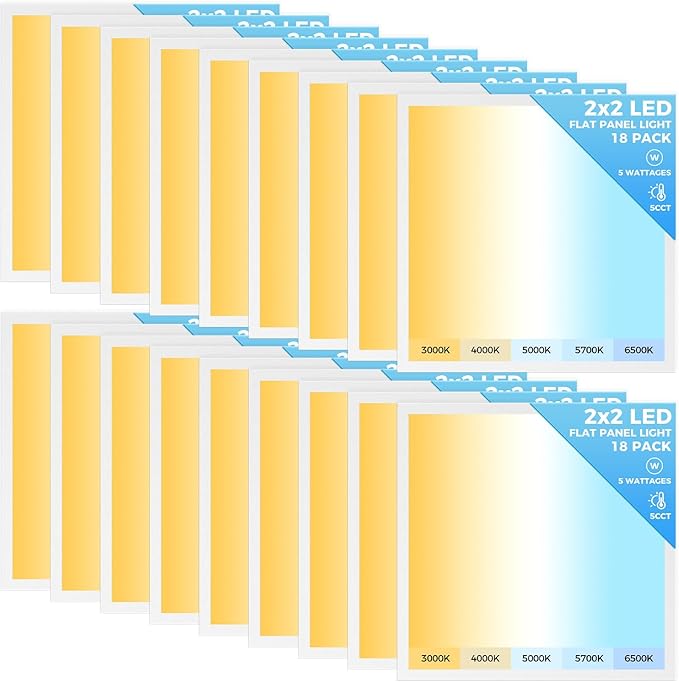 AIKVSXER 18 Pack 2x2 LED Flat Panel Light, Flush Mount Ceiling Light Kitchen by AIKVSXER