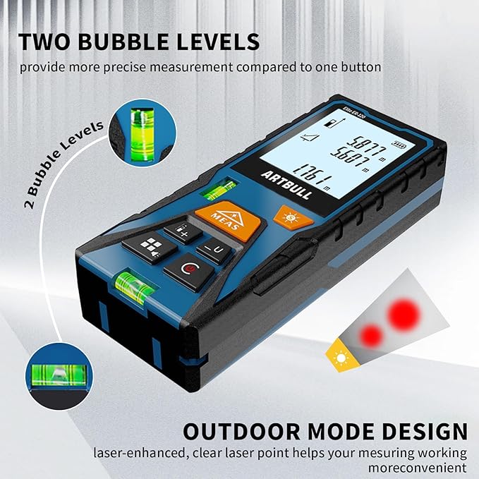 Laser Distance Meter 393ft – Digital Laser Measuring Tool - Image 2