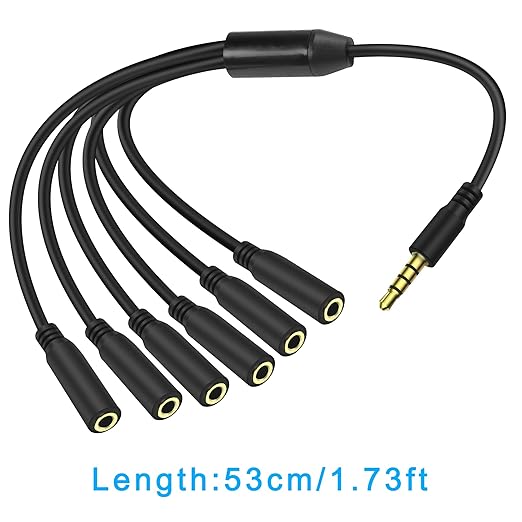 MEIRIYFA 3.5mm Splitter Cable 1 to 6 Ways, 1/8 inch 4-Pole/3-Rings TRRS 1 Male - Image 5