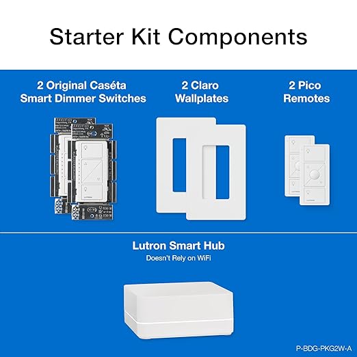 Lutron Caseta Original Smart Dimmer Switch Kit, 2 Dimmer Switches, 2 Wall Plates - Image 8