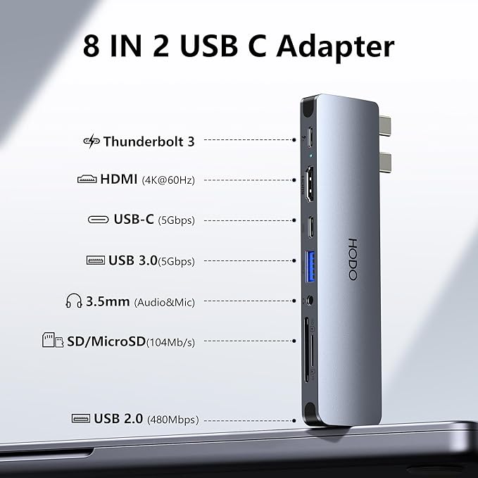 USB C Hub HDMI USB Adapter for MacBook Pro Air M3 M2 M1 2025-2018 13 14 16" - Image 2
