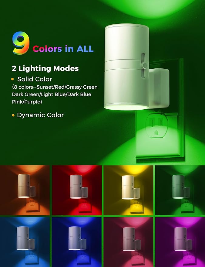L LOHAS LED Night Light, Night Lights Plug into Wall, Color Changing Nightlight - Image 2