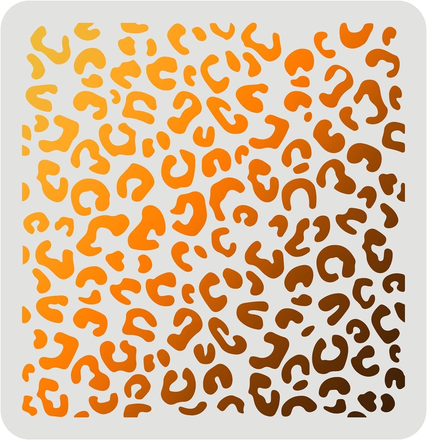 FINGERINSPIRE Leopard Skin Stencils Decoration Template 11.8x11.8 inch Plastic Animal Print Drawing Painting Stencils Square Reusable Cheetah Skin Stencil for Painting on Wood, Floor, Wall and Tile