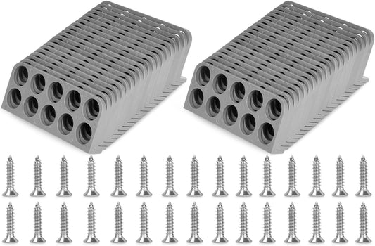 40Pack Cable Chase-Wire Bracket,Cable Support Wire Bracket Holder for NMB Electrical Cord Organized Management,Electrical Wire Dispenser with Screws,Labor Time Saving,1" with 10-Hole Design