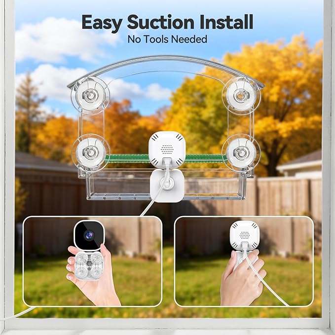 Dzees Window Bird Camera with Strong Suction Cups, 2K HD WiFi Bird Feeder - Image 3