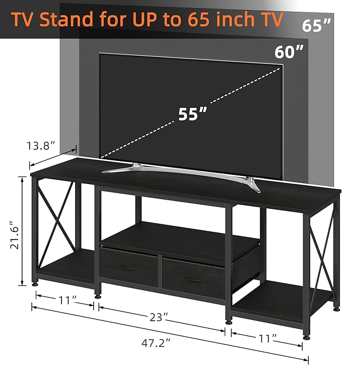 GYIIYUO TV Stand with Fabric Drawer - Image 2