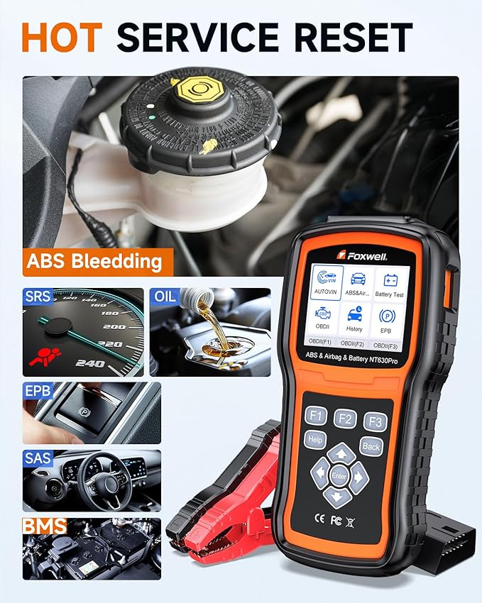 2026 FOXWELL NT630 Pro 2-in-1 ABS SRS Scan Tool & Battery Tester, OBD2 Scanner - Image 6