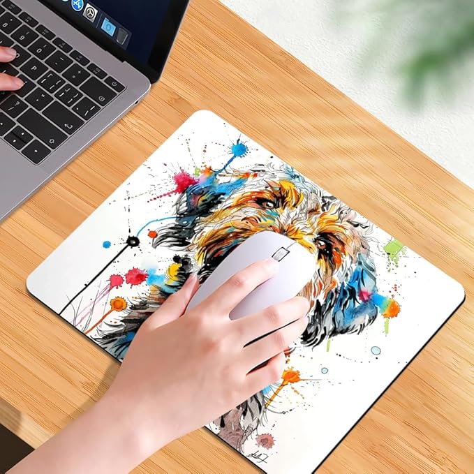 A Dog with Messy Drawings Square Mouse pad, Waterproof, Anti Slip Rubber Base - Image 7