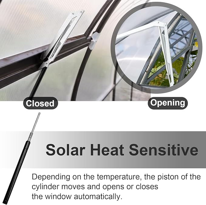 Amylove 2 Pcs Single Spring Automatic Roof Vent Opener Greenhouse Accessories - Image 4
