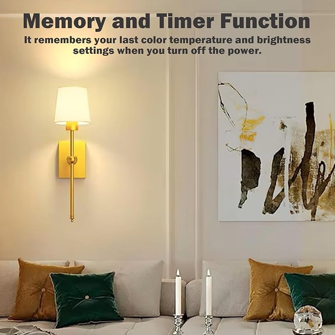 Upgrade Battery-Operated Wall Sconces Set of 2 pieces: Rechargeable Wall Lights - Image 9