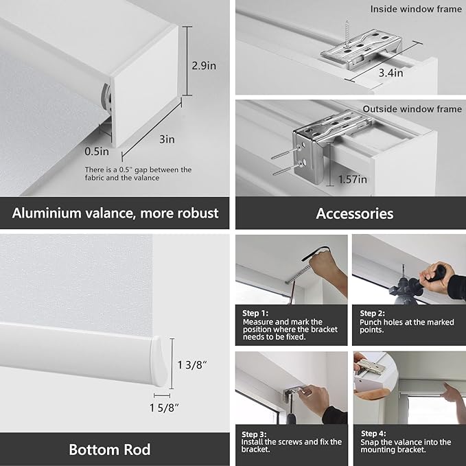ZSTARR Motorized Smart Blind for Window, Automatic Blackout Roller Shade - Image 4