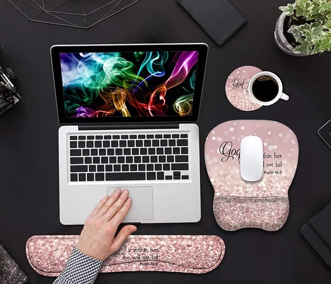 Ergonomic Mouse Pad Wrist Support and Keyboard Wrist Rest Set - Image 4