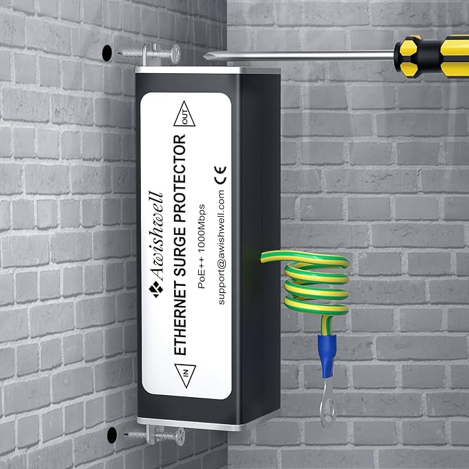 Awishwell Ethernet Surge Protector Gigabit 2 Pack, 20KA PoE++ RJ45 Surge - Image 7