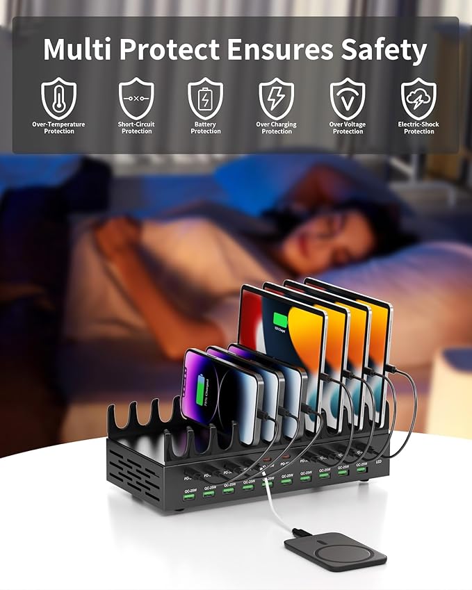 690W Charging Station for Multiple Devices, 20-Port USB C Fast Charging Station - Image 5