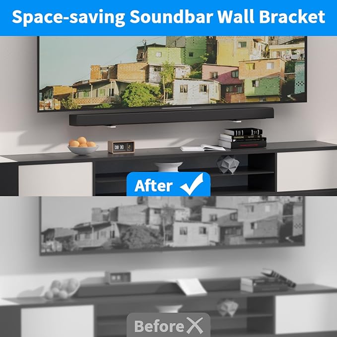suptek Universal Soundbar Wall Mount Shelf – Wall Mount Bracket - Image 5