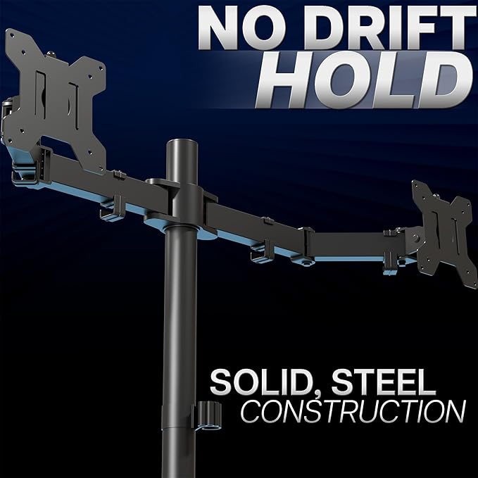 VIVO Dual Monitor Desk Mount, Heavy Duty Fully Adjustable Steel Stand, Holds 2 - Image 8