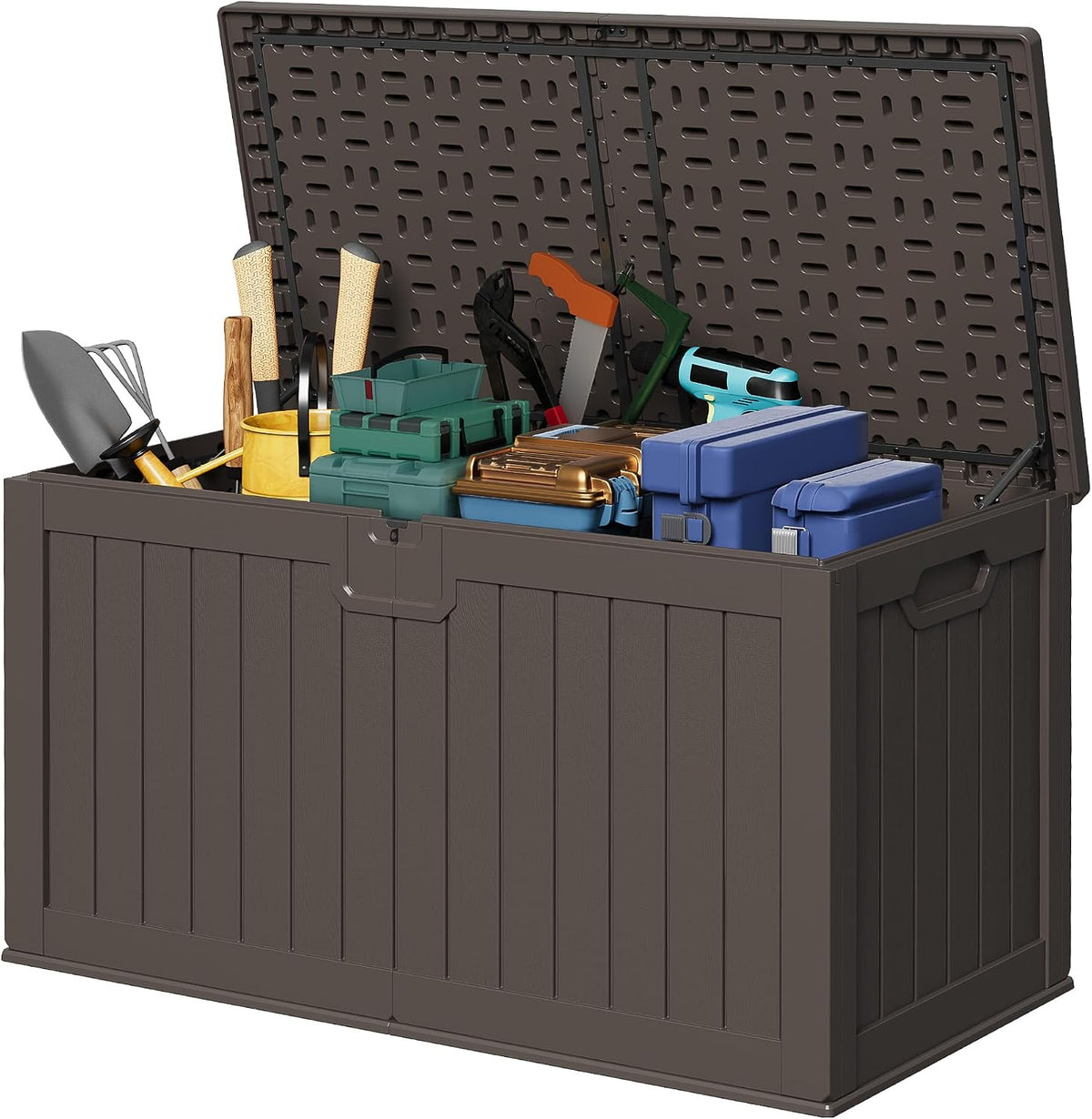 devoko hdpe 240 gallon deck box double-wall with, main product view