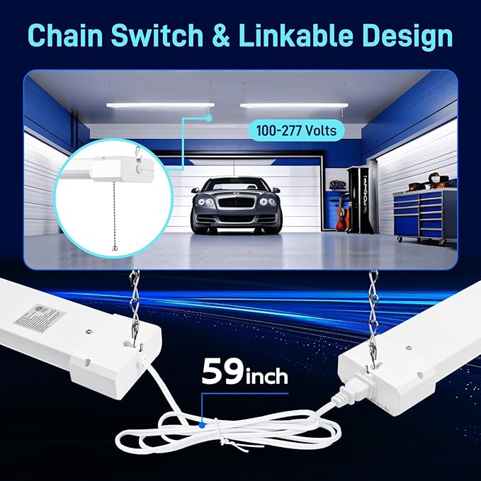 hykolity 5000K LED Shop Light Linkable, 4FT Daylight 42W LED Ceiling Lights - Image 4
