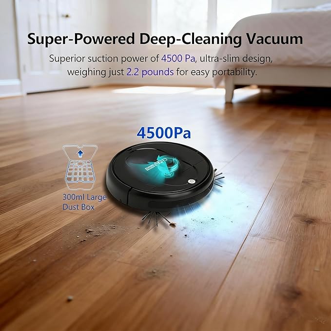 3-in-1 Robot Vacuum and Mop | 4500Pa Strong Suction, Anti-Tangle, 120 Mins - Image 5