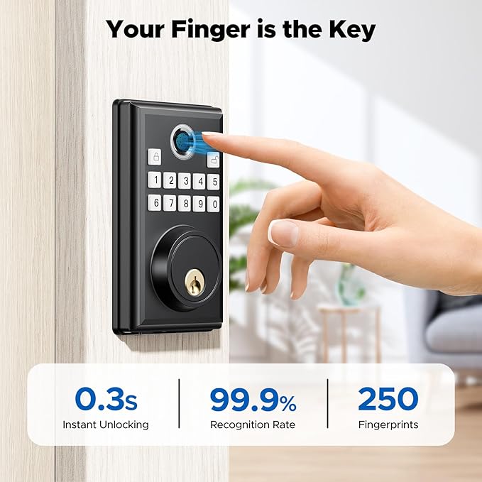 CAMCAMP Keyless Entry Door Lock, Fingerprint Door Lock - Image 3