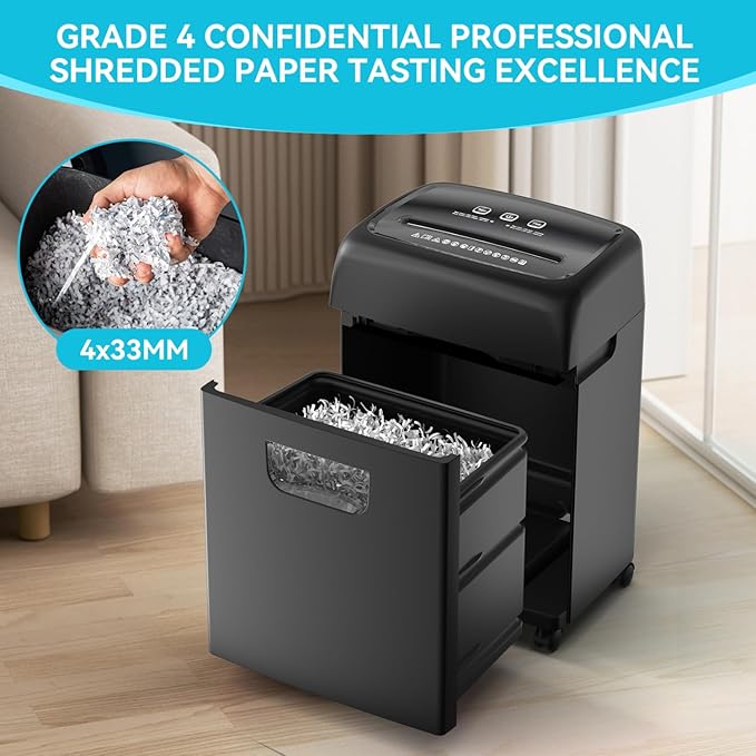 Paper Shredder, 18-Sheet High Security Level P-4 Heavy Duty Paper/Card Shredder - Image 6