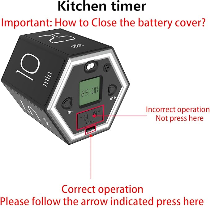 Timer, kitchen timers, magnetic digital visual pomodoro cube countdown timer - Image 6