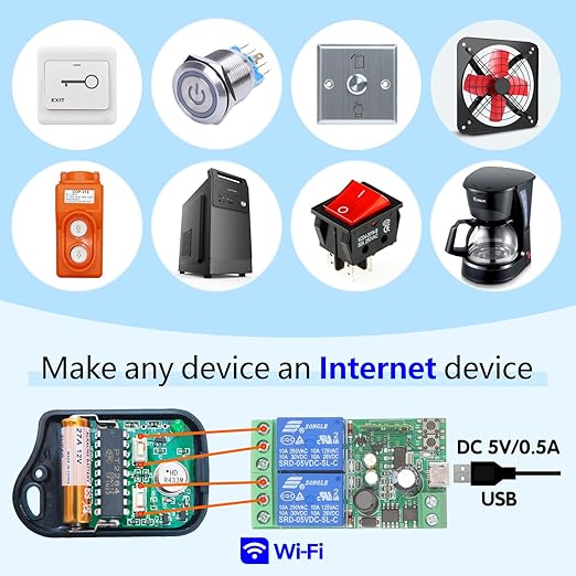 DieseRC 2 Channels WiFi Smart Switch, DC 5V 12V 24V 36V Passive Output Relay - Image 3