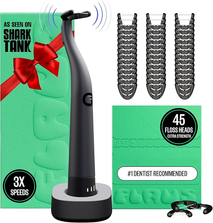FLAUS Electric Flosser 3 Speeds + 45 Refill Heads Water Flosser Alternative by FLAUS