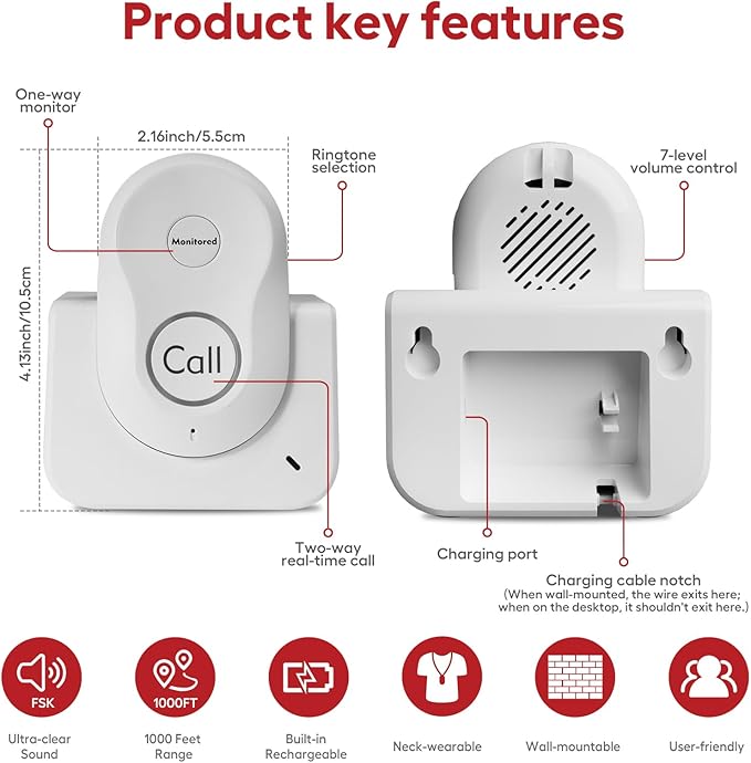 Hosmart Intercoms Wireless for Home, 2024 New Rechargeable Full Duplex - Image 2