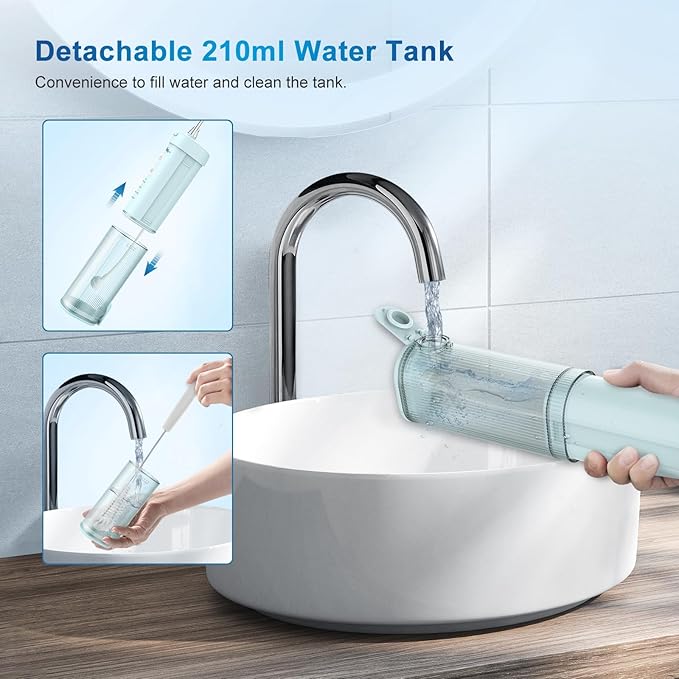 JNGOODS Mini Portable Water Flosser Oral Irrigator Water Teeth Cleaner Pick - Image 4