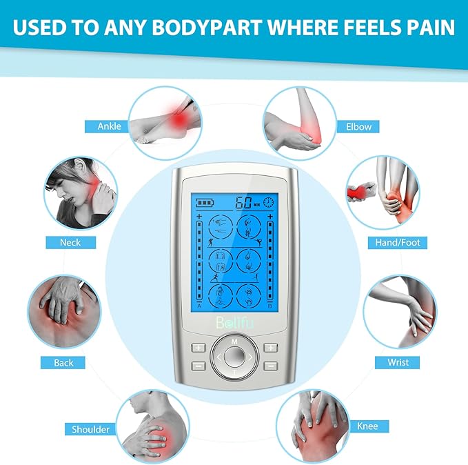 Belifu Dual Channel TENS EMS Unit 24 Modes Muscle Stimulator - Image 3