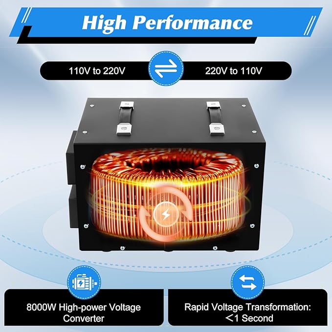 8000W/10000W Voltage Converter Transformer Step Up/Down 110V/220V Heavy Duty - Image 8