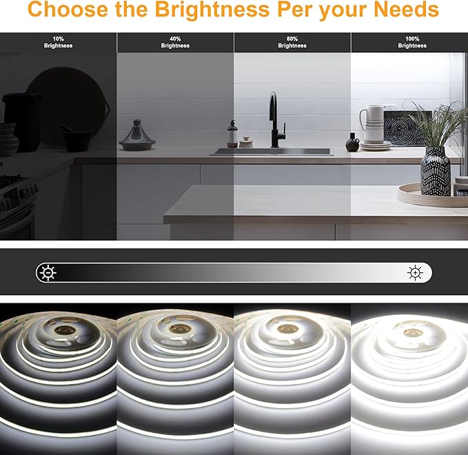 AXMOTUT 32.8ft White COB LED Strip Light, High Bright LED Strips - Image 2