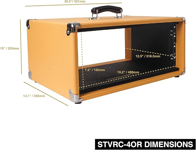 Sound Town Vintage 4U Amp Rack Case, 12.5" Depth - Image 6