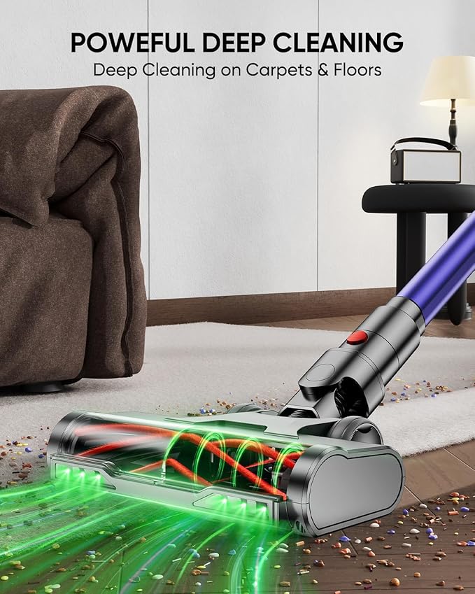 DIFFULL Cordless Vacuum Cleaner, 650W 55KPA 70Mins Vacuum Cleaners - Image 4