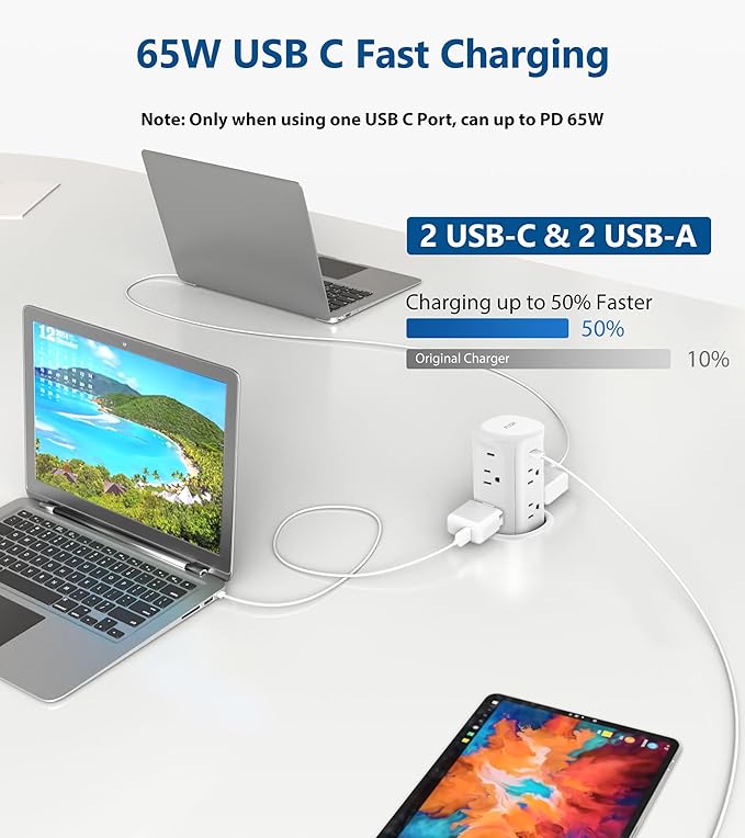 Jgstkcity Pop up Outlet for Countertop, 65W USB C Fast Charging, 15W Wireless - Image 3