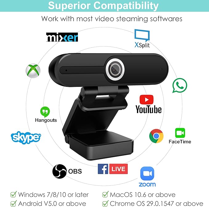UHD 4K Webcam with Microphone: 8MP USB Computer Web Camera with Privacy Shutter - Image 6